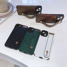 Classic Vintage Crocodile Skin Mobile Cell Phone Case Bracket Wrist Strap Leather For Iphone 7 8P X Xr 11 12 13 14 Pro Max thumbnail-4
