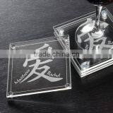 Clear Frosted Glass Square Coaster Wedding Themeds Coaster Wedding Giveaway Gift thumbnail-1