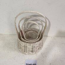 Hot Sales Customized Picnic Storage Willow Wicker Flower Basket with Handle