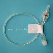 High pressure 1200psi braided medical plastic tubing, PU male female luer connector extension tube connect pipes line