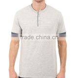 Fashionable Custom Mens Grey Henley Neck T-shirts thumbnail-2