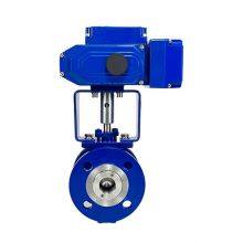 Hard Sealed Cast Steel Material Flange Connection Electric Cast Steel V-type Ball Valve thumbnail-1