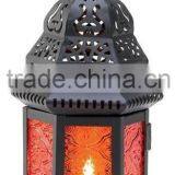 Moroccan Style Lantern With Self Glass With Iron Base and Cap thumbnail-2