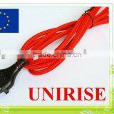 Red Nylon Textile Lamp Power Cord Plug