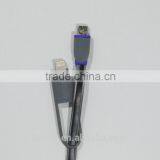 USB Charger Cable for Flat Cable With LED Light and Length 4FT With Pink Color thumbnail-2