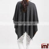 Knitted Poncho in Gray, Women Poncho,Knit Cape thumbnail-1
