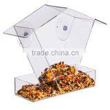 Window Mount Clear Acrylic Bird House Feeder With Suction Cups Quality Choice thumbnail-2
