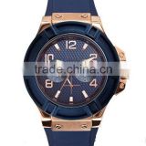 New product rose gold case blue silicone watch mens wrist watches