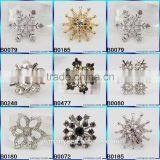 Wholesale Sapphire & Light Sapphire Crystal Rhinestone Snowflake Christmas Brooch Pins & Christmas Gift B0478 thumbnail-3