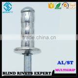 HIGH QUALITY FACTORY DOME HEAD ALUMINUM MULTI GRIP POP RIVETS thumbnail-1