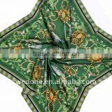 Noble Silk Satin Foulard Scarf 90*90 Deep Green thumbnail-1
