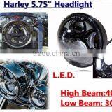 Auto Parts Harley Led Headlight Replacement Day Time Running Lights 12V 5.75 Inch h4 Motorcycle Headlamp for Harley thumbnail-1