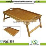 Wholesales Portable Folding Bamboo Service Tray Bamboo Bed Tray thumbnail-1