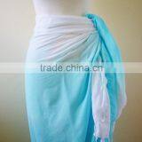 2016 New Design Polyester Chiffon Material Sarong Beach Wear Pareo Beach Sarong thumbnail-1