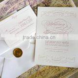 Elegant Vintage Inspired Wedding Invitation, Ivory Gold Blush Pink Letterpress Quality Choice thumbnail-1