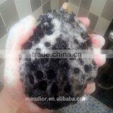 Mendior Bamboo Charcoal Sponge Black Bath Sponge With Rope OEM/Wholesale thumbnail-2