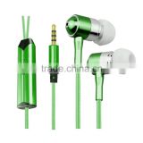 Fashion high quality LED metal earphone with metal ear buds for mobile phone