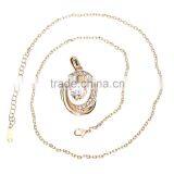 18k Gold Filled Jewelry Austrian Crystal Rhinestone Pendant Necklace With Zircon Stone thumbnail-5