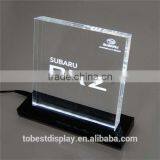 Excellent Creative Illuminated Acrylic Led Sign Holder Edge Lit Sign With Laser Engraving Logo