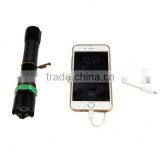 POPPAS 809B 3W Brightest XPE R2 Zoomable USB Power Bank Waterproof Rechargeable Bright Police Flashlight thumbnail-6