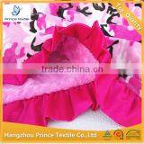 Personalized Pink Camo With Hot Pink Dots Minky Baby Minky Blanket thumbnail-1