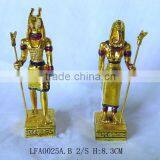 Metal Egyption Scuplture, Gold-Plated Metal Egyptian Statues For Sale