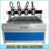 Large Advertising CNC Router Machine With for Heads ZK-1212-4 thumbnail-1