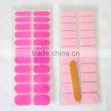 2016 New Design ODM Neon Pink Glitter Gel Nail Wrap Polish Fashion Shiny Nail Polish Strips Sexy Long Nails 22tips thumbnail-3