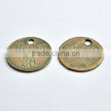 1000pcs Antique Green Zinc Alloy Personalized Round Charms for Bangle and Necklace thumbnail-2