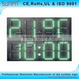 Thai Outdoor 7 Segment Led Digital Display Clock Sign 15" thumbnail-2