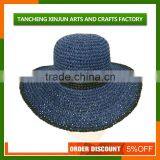 Hawaii Black And White Large Wide Brim Straw Hat thumbnail-5