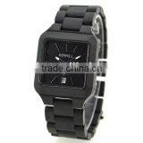 Luxury Data Calender Man Black Square Wholesale Wood Watch