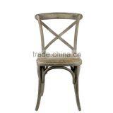Best Price High Living Room Cross Back Arm Home Useful Dining Vintage Wood Chair thumbnail-4