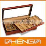 Best Sell Factory Custom Made Leather Cufflink Box With Glass Lid for Gift (ZDS-F268) thumbnail-3