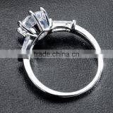 Women's Jewelry Silver Plating White Zircon Luxury Adjustable Engagement Rings thumbnail-5
