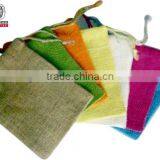 Various Color Cheap Hand Made Drawstring Bag Jute Bag Wholesale thumbnail-1