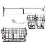 Wall Mounted Black Metal Wire Mesh Numbered Storage Basket Set thumbnail-3