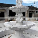 Fish Carved White Marble Garden Fountain thumbnail-3