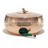 Copper Hose Pot With Sparrow on Top, Hose Storage Bowl thumbnail-1