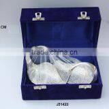 Silver Plated Duck Brass Bowl With Emboss in Blue Velvet Box thumbnail-1