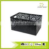 Office Desk Metal Punched Storage Basket With Twin Handles thumbnail-1