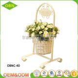 China Most Popular Cheap 100 % Pure Handmade Custom Decorate Wicker Flower Basket With Steel Frame thumbnail-6
