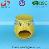 Teal and Yellow Crakle Glazed Ceramic Oil Burner, Fragrance Oil Burner thumbnail-4