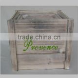 square antique with wash wood planter