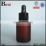 China 30 ml Cosmetic Essential Oil Lotion Perfume Dark Green Glass Dropper Bottle With Gold Aluminum Dropper thumbnail-5