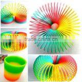 Hot Plastic Magic Rainbow Coil Spring Slinky Colorful Novelties Educational Toy
