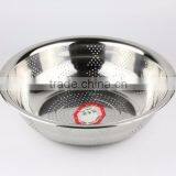 Vegetables Basin Stainless Steel Pots Vegetables Drain Basket Cooking Vegetables Basket Fruit Bowl 28cm thumbnail-2