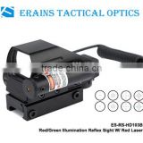 Erains TAC Optics Tactical Reflex Sight with 4 variable red dot reticles scope with red laser sight attached