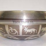 High Quality Handmade in Nepal Tibetan Calendar Meditation Singing Bowl thumbnail-4