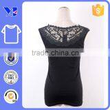 Elegant Cotton Lace Crochet Flower Trim Sexy Women Fitness Tank Tops thumbnail-5
